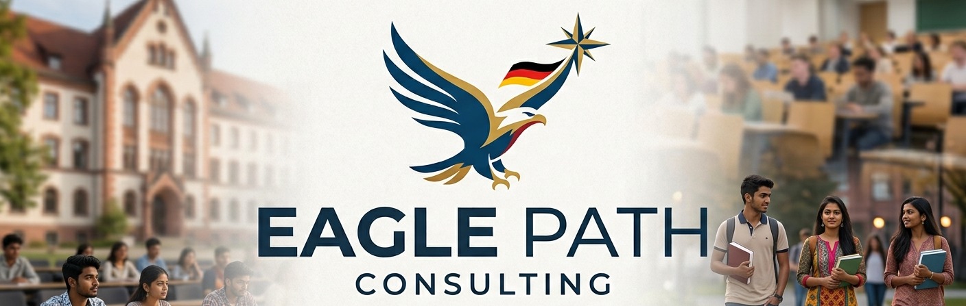 Eagle Path Consulting logo with students on a German university campus